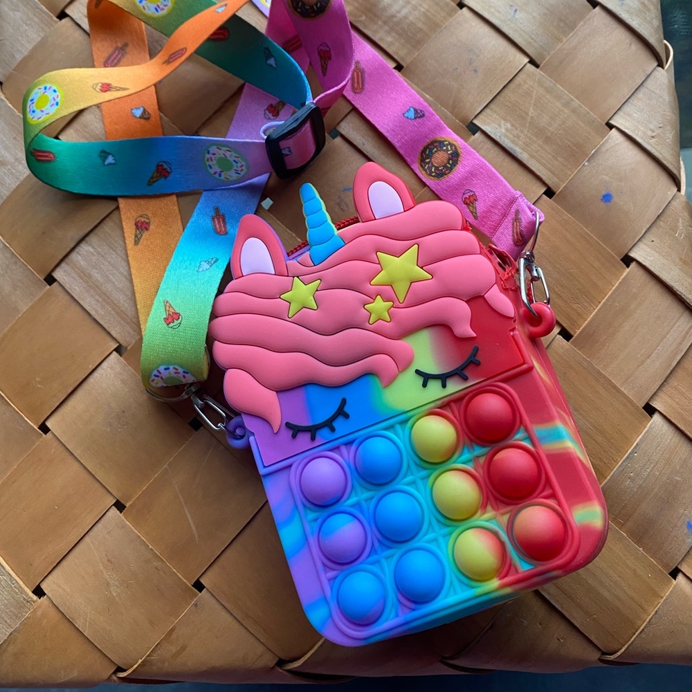 🎈Brand New Rainbow Color Unicorn Pop Purse